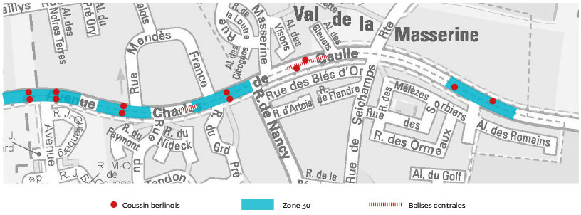 Plan des travaux prévus avenue Charles de Gaulle