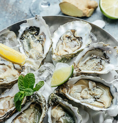 Plat d'huîtres fraîches