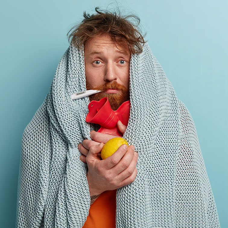 photographie d'un homme malade